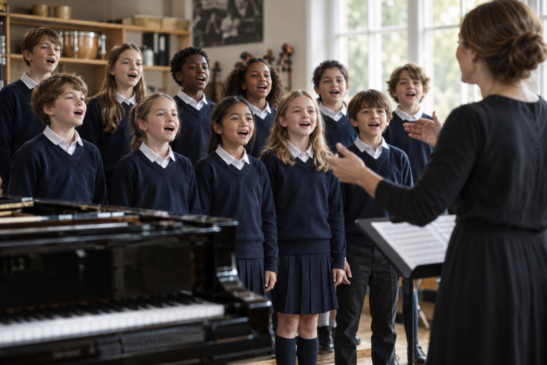 Coro escolar cantando